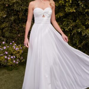 Strapless A-Line Wedding Dress w/ Twisted Sweetheart Neckline CD7435W